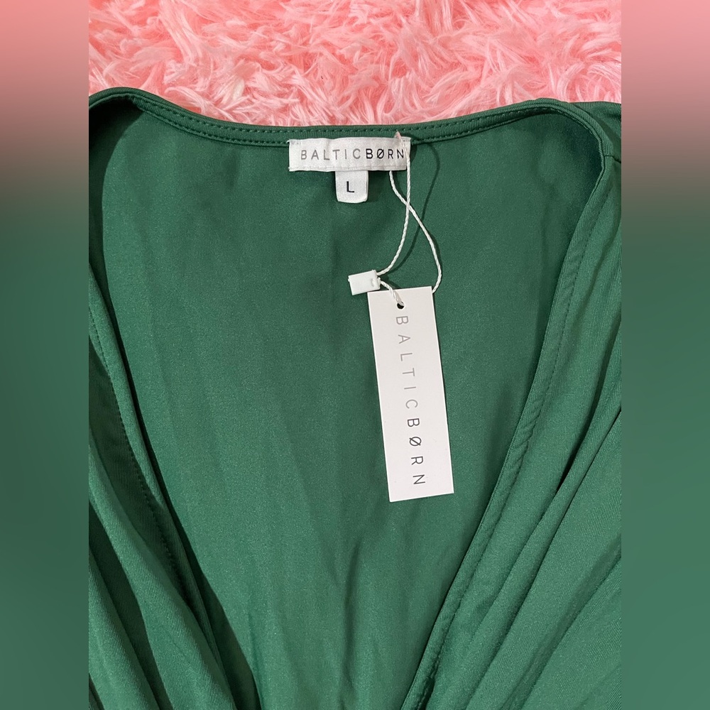 Baltic Born Emerald Green Wrap Midi Dress - Picture 4 of 5